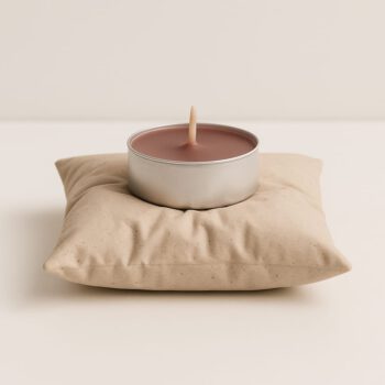 Waxinelichthouder kussen beige