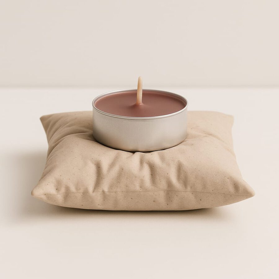 Waxinelichthouder kussen beige